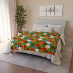 Retro Fan Pattern Polyester Blanket — Colorful Geometric Throw for Living Room & Gift Printify
