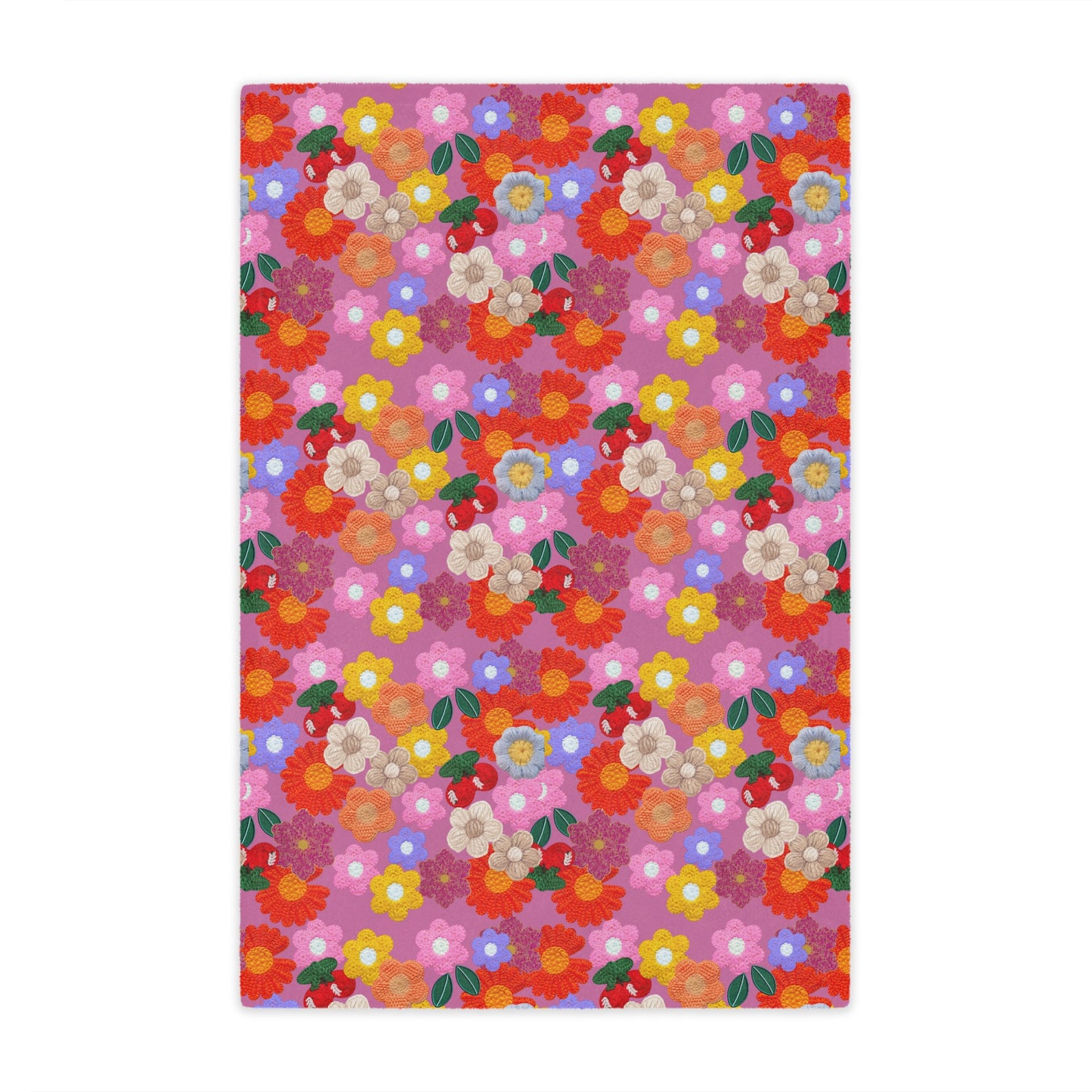 Floral Fiesta Minky Blanket — Bright Retro Flower Pattern, Cozy Throw for Living Room & Kids