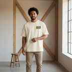 Jamaica Flag Art Themed Graphic Boxy Oversized Unisex T-Shirt