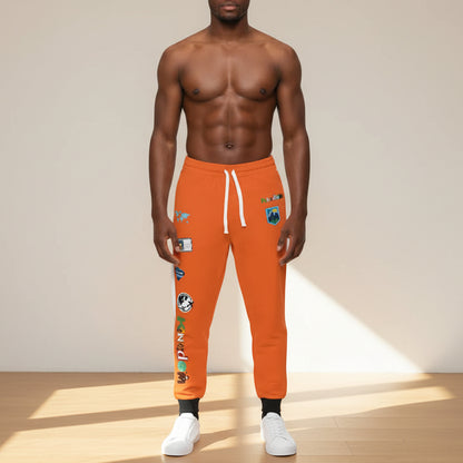 Graphic Travel-Inspired Athletic Joggers, Unisex Workout Pants