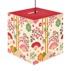 Japanese Floral Cube Lamp — Sakura Fans & Bamboo Light Cube Printify