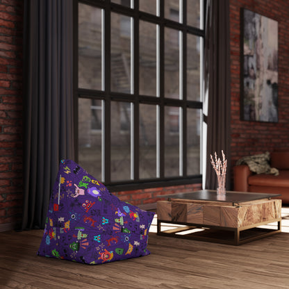 Kids' Fun Bean Bag Chair Cover - Playful Monsters, Cozy Seating for Sofas, Playrooms