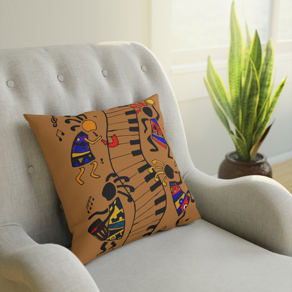 Musical Vibrations Cushion - Colorful Art for Home Decor Printify