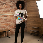Graffiti Black Musician Art Unisex Snow Washed Oversized Cotton T-Shirt