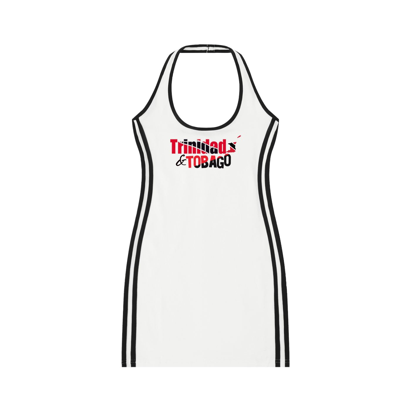 Trinidad Flag Colored Women's Binding Tight Halter Dress