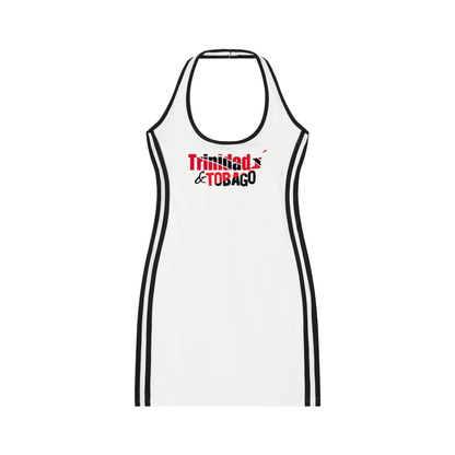 Trinidad Flag Colored Women's Binding Tight Halter Dress