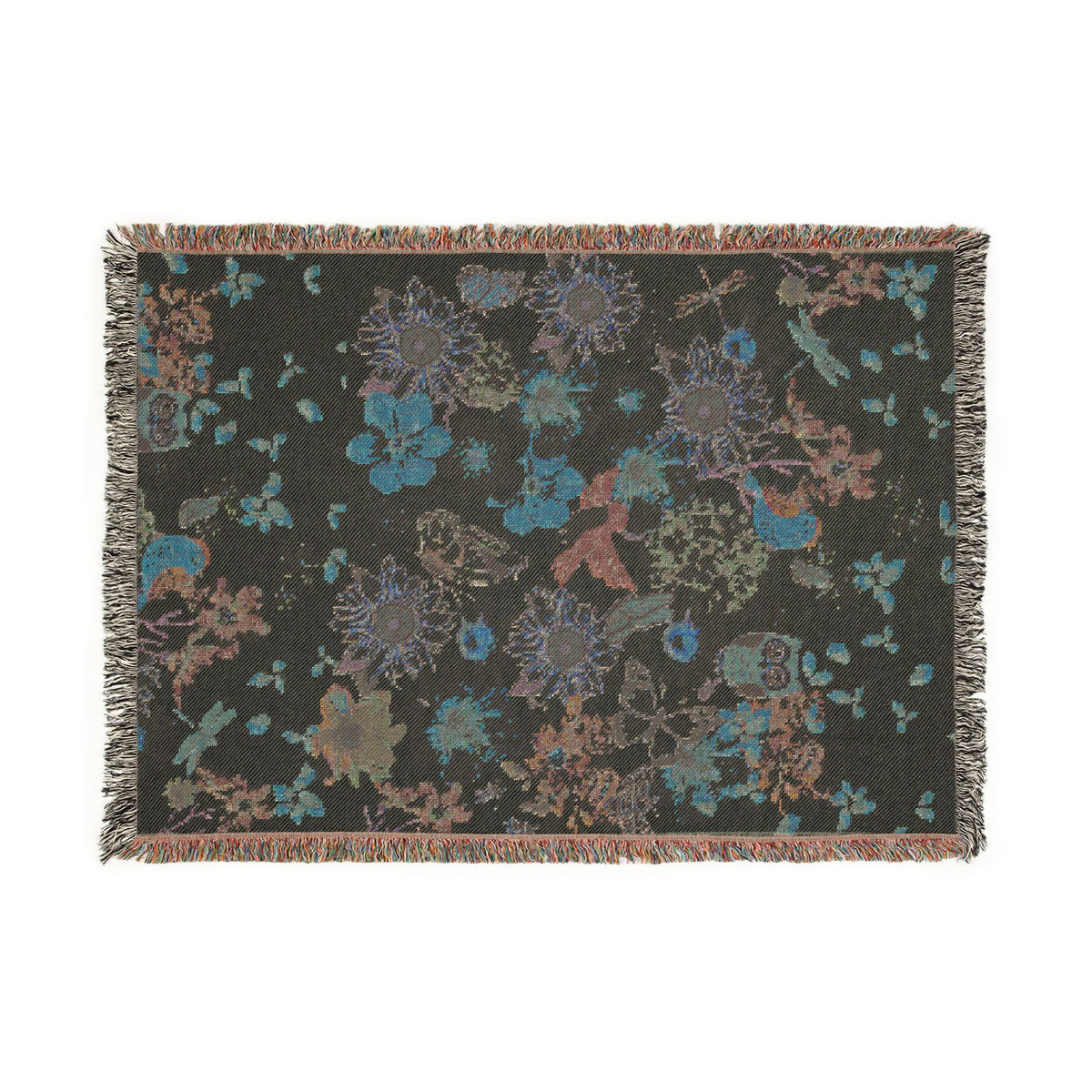 Floral Sunflower Woven Blanket — Reversible Cottagecore Throw for Cozy Living Room & Bedroom Printify
