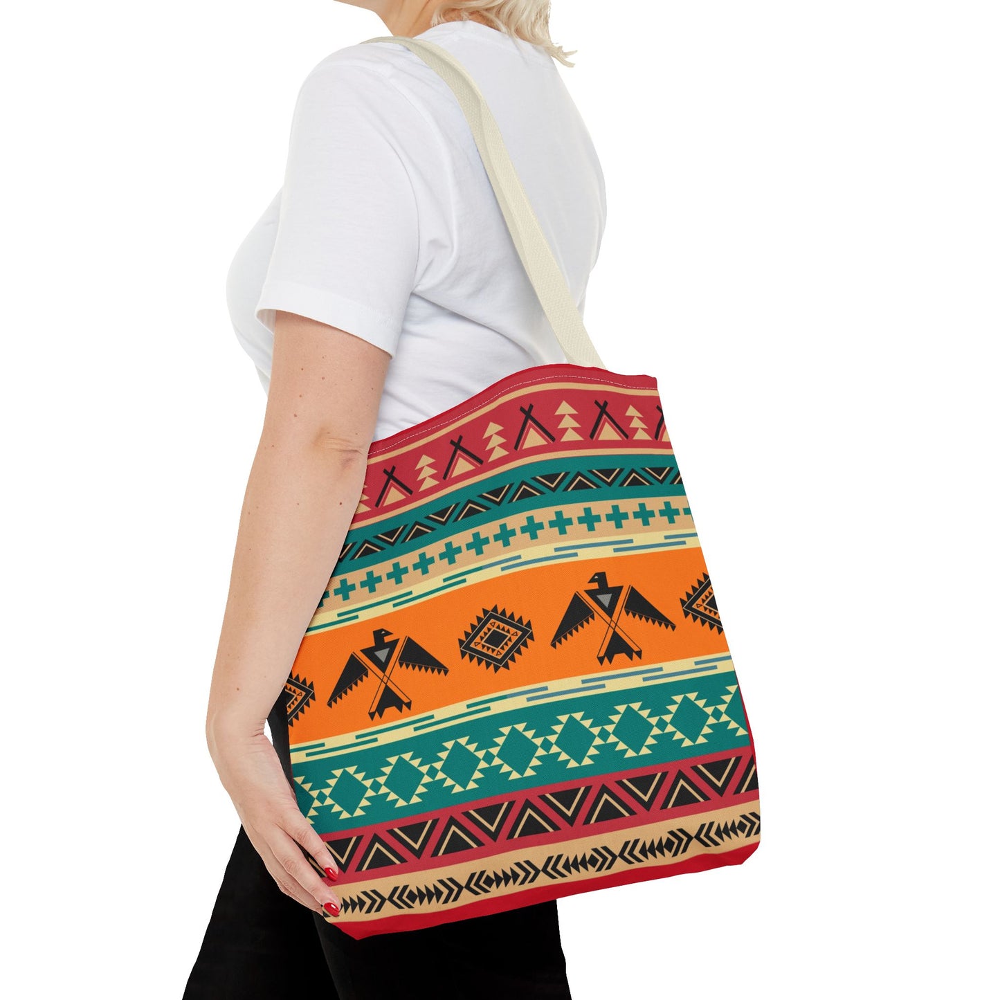 Southwestern Pattern Tote Bag - Native-Inspired Aztec Eagle Print