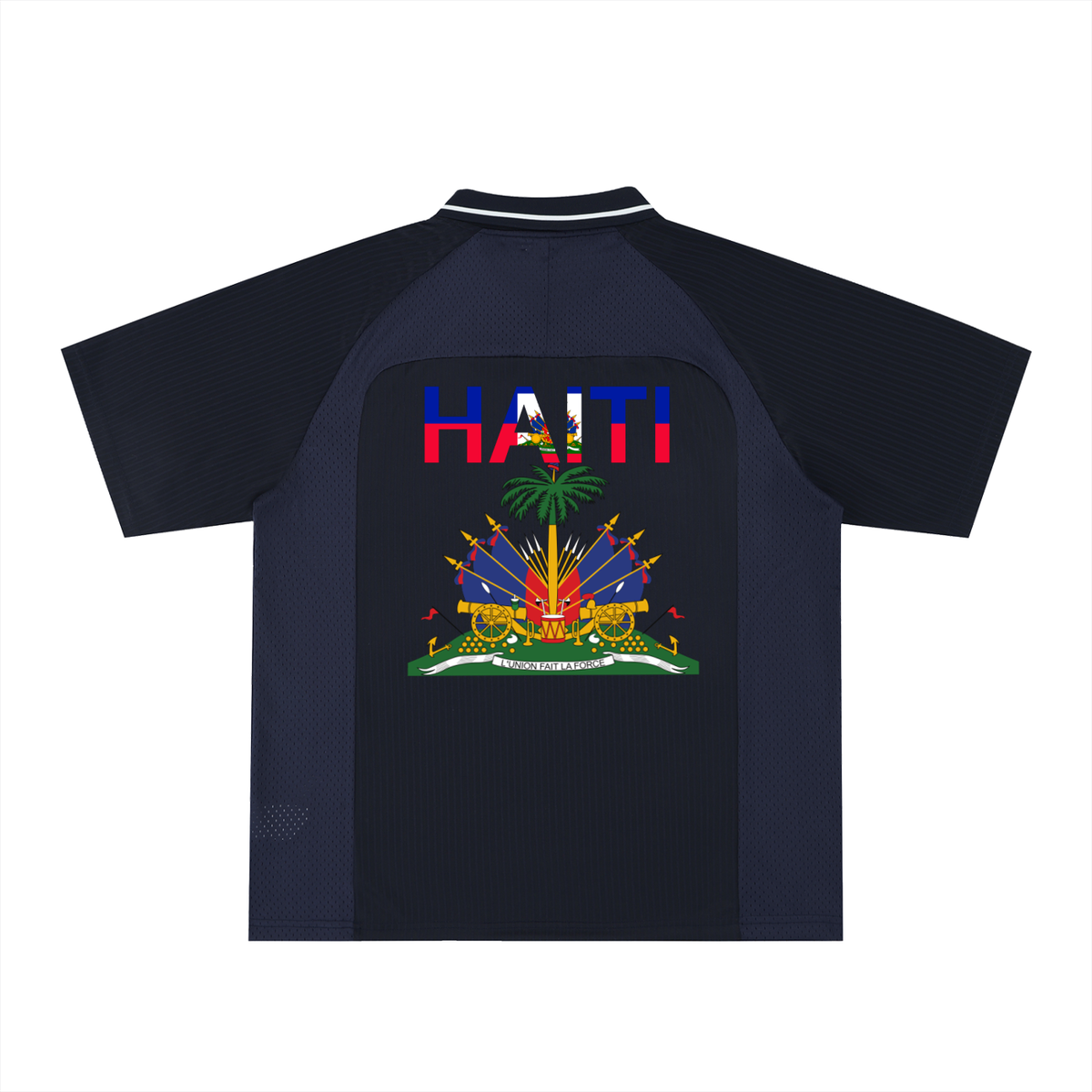 Unisex V-Neck Soccer Jersey Featuring Haiti-Inspired Flag Stripes