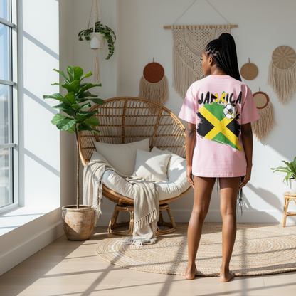 Jamaican Flag Themed Unisex Graphic Vintage Wash Cotton T-Shirt