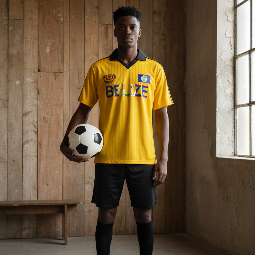 Belize-Inspired Unisex Contrast Collar Striped Soccer Jersey