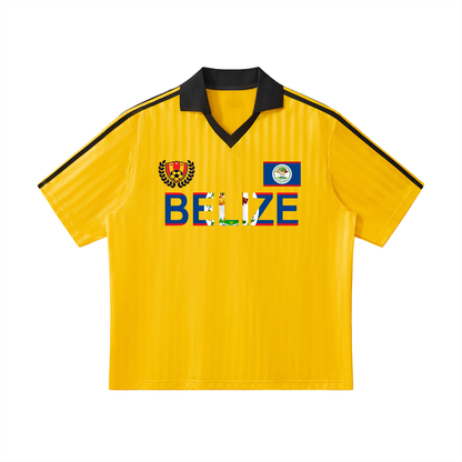 Belize-Inspired Unisex Contrast Collar Striped Soccer Jersey