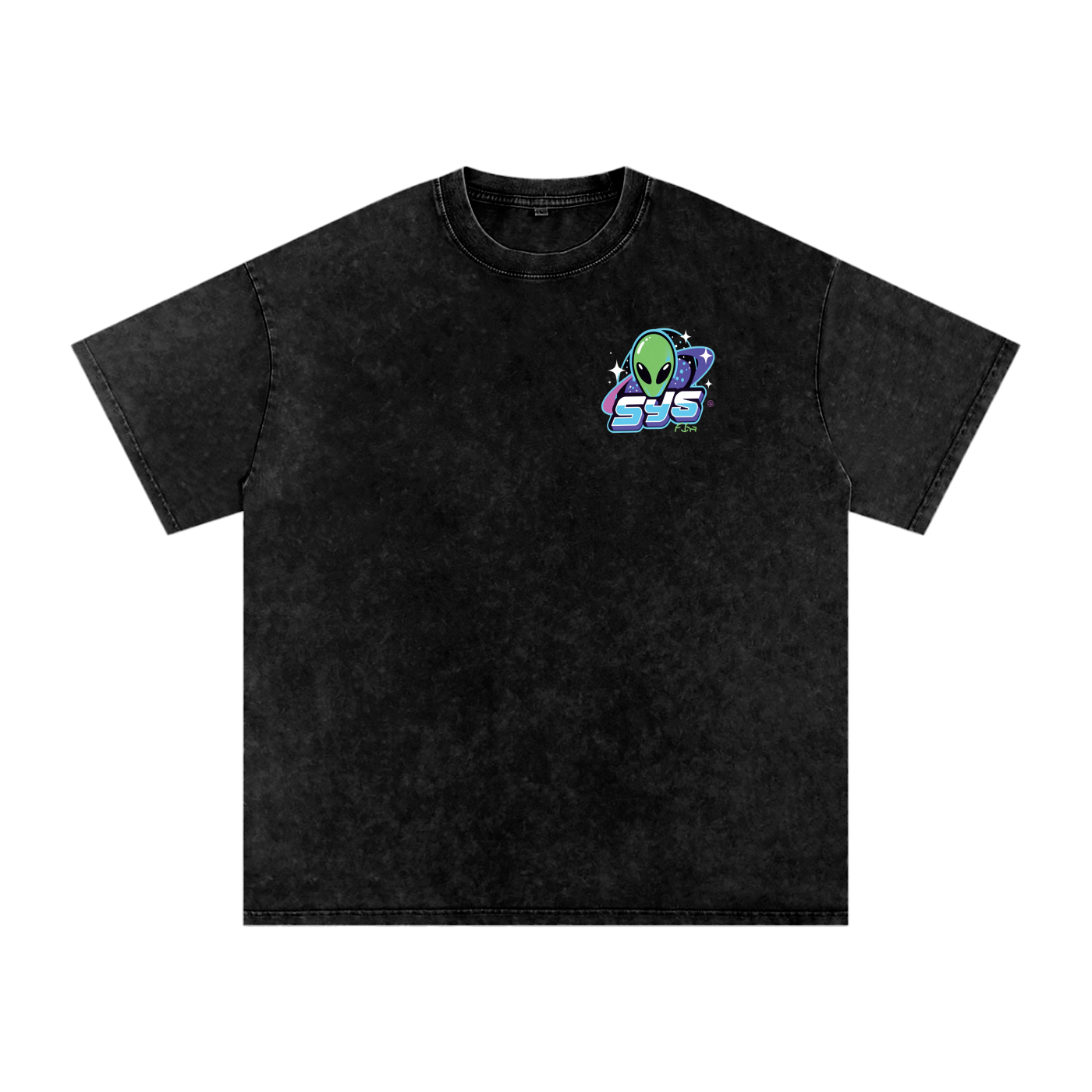 Graphic Alien Art Unisex Snow Washed Oversized Cotton T-Shirt