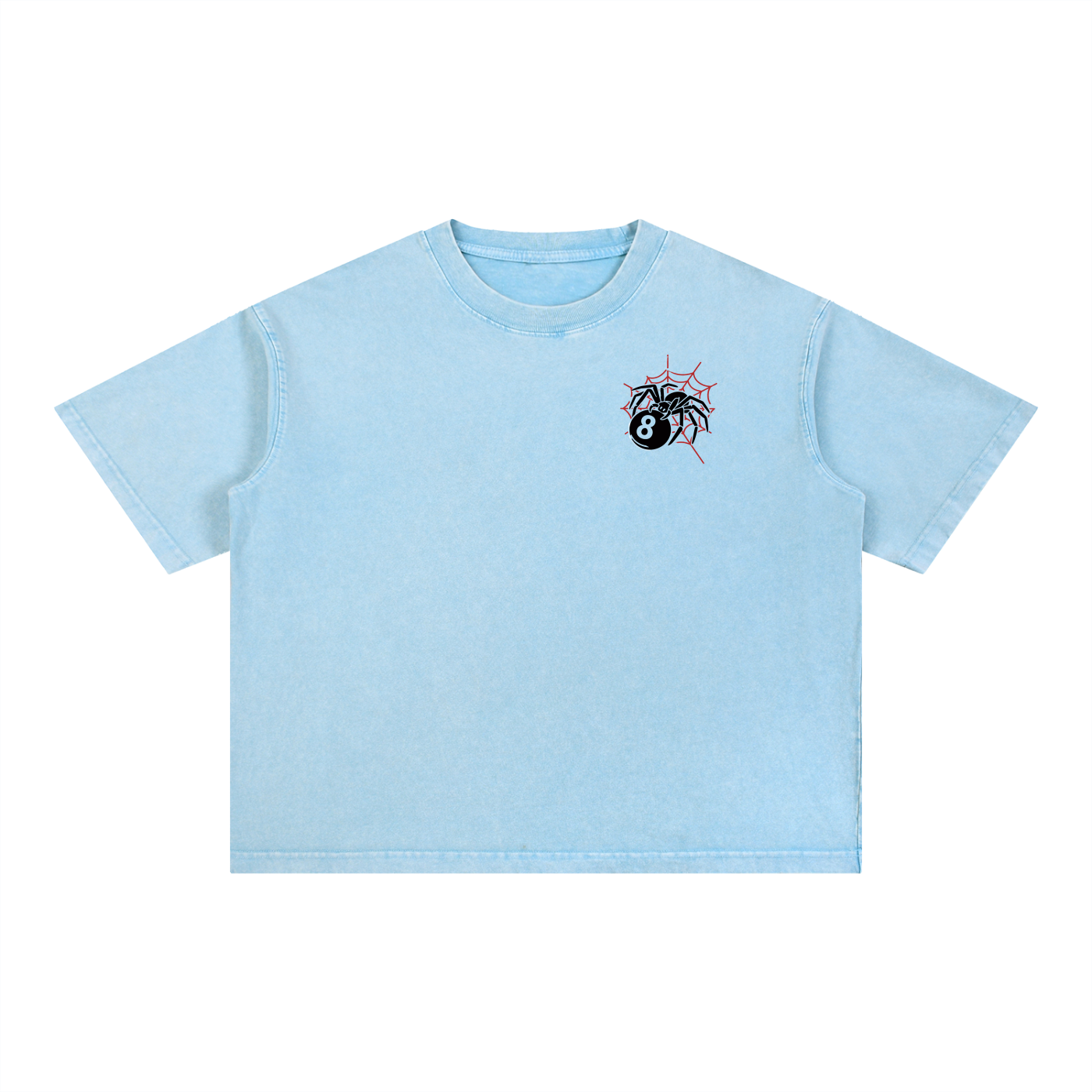Gothic Spider Art Graphic Unisex Mineral Wash Boxy Cotton T-Shirt
