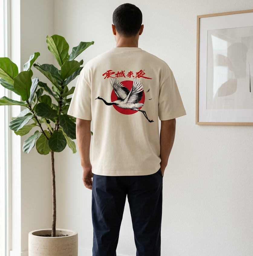 Red-Crowned Craned Graphic Unisex Seamless Unisex T-Shirt
