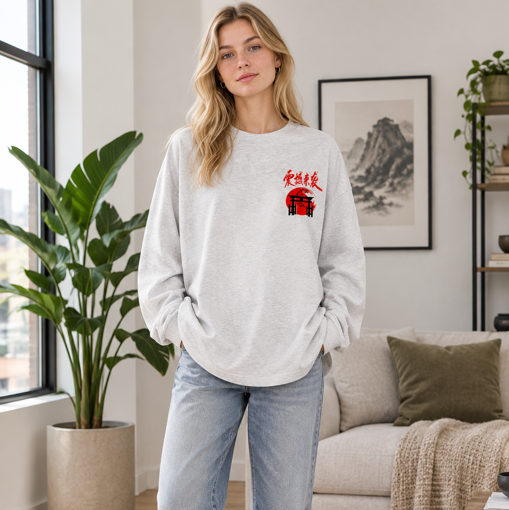 Colorful Dragon Themed Oversized Unisex Long Sleeve UnisexT-Shirt