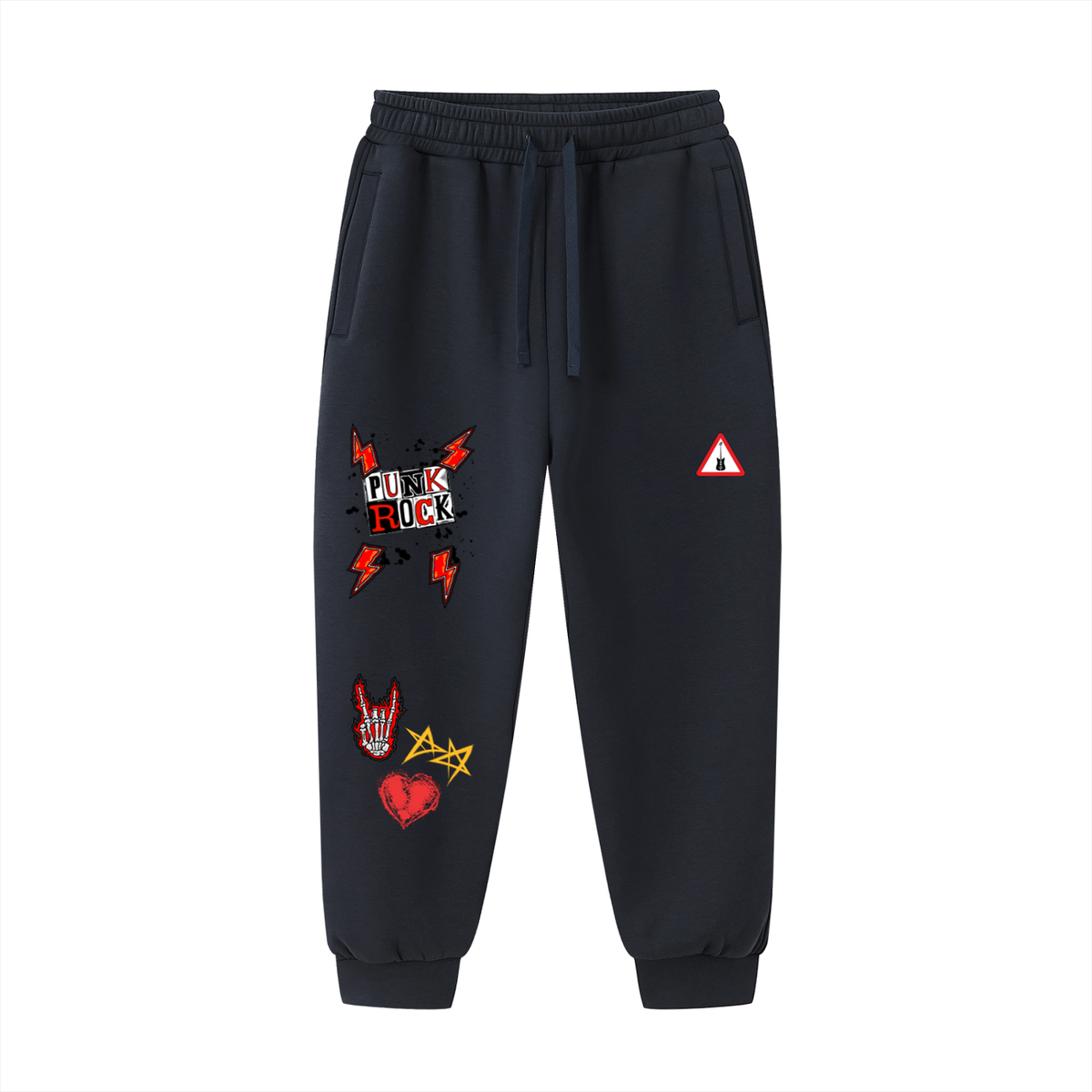 Unisex Punk Rock-Themed Graphic Drawstring Jogger Sweatpants ODMPOD
