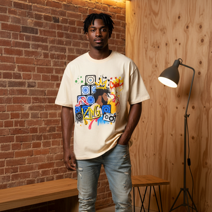 Graffiti Black King Graphic Essential Cotton T-Shirt