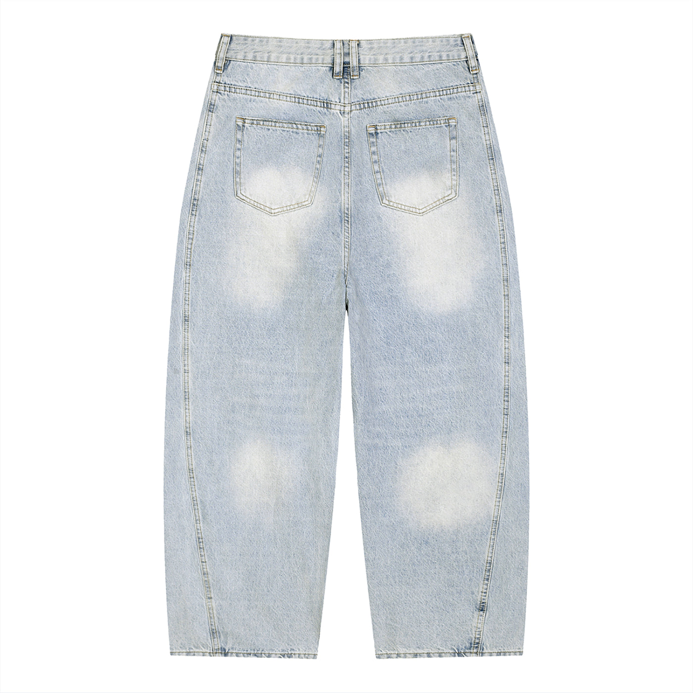 B Boy Graffiti Graphic Men's Vintage Wash Sunfade Barrel Leg Jeans