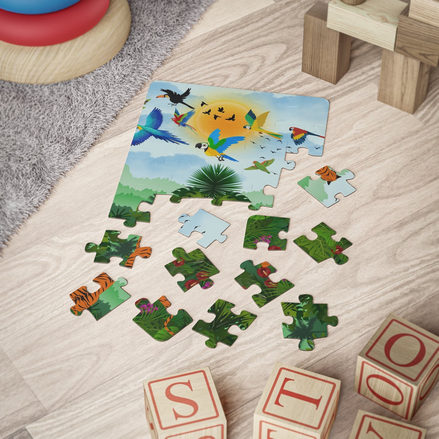 Colorful Jungle Adventure Puzzle for Kids – 30 Pieces – Fun Learning Activity