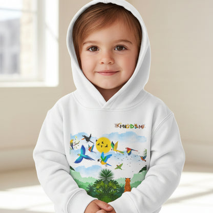 Tropical Birds Toddler Hoodie, Wild Life Theme Fleece Pullover, Kids Animal Sweater, Jungle Print Sweatshirt, Bird Lover Gift