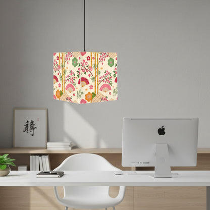 Japanese Floral Cube Lamp — Sakura Fans & Bamboo Light Cube