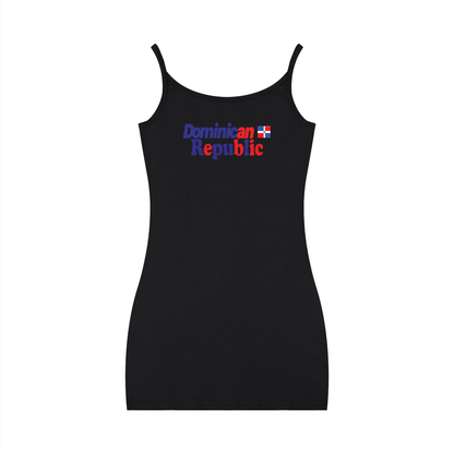 Dominican Republic Flag Themed Women's Solid Tight Sleeveless Dress