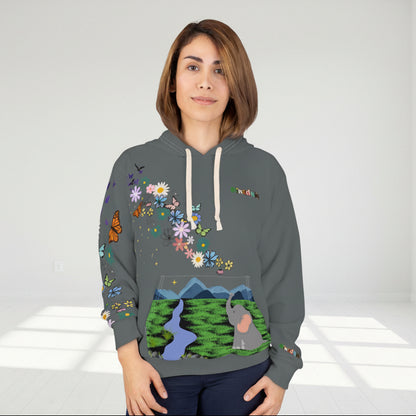 Elephant Floral Unisex Pullover Hoodie, Graphic Sweatshirt, Animal Lover Gift