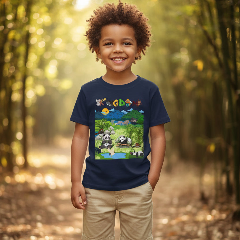 Wild Animals Graphic Toddler T-Shirt, Nature Theme Jungle Safari Shirt, Heavy Cotton Top for Kids