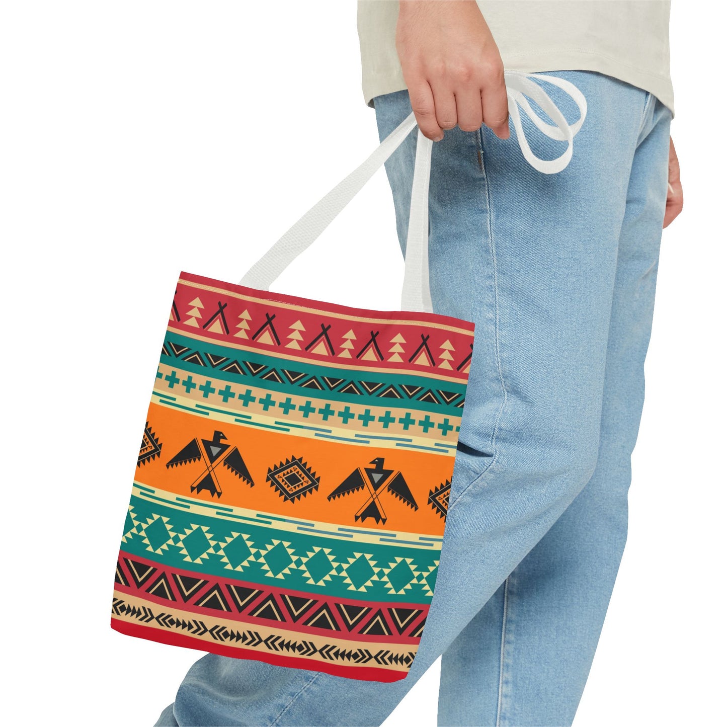Southwestern Pattern Tote Bag - Native-Inspired Aztec Eagle Print