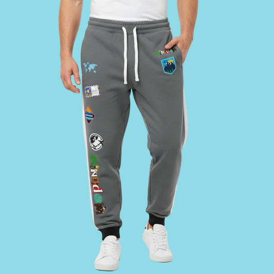Graphic Travel-Inspired Athletic Unisex Joggers, Casual Fitness Pants