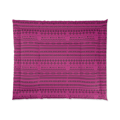 Afro Geometric Comforter, Cozy Blanket for Home Decor, Boho Style Bedding