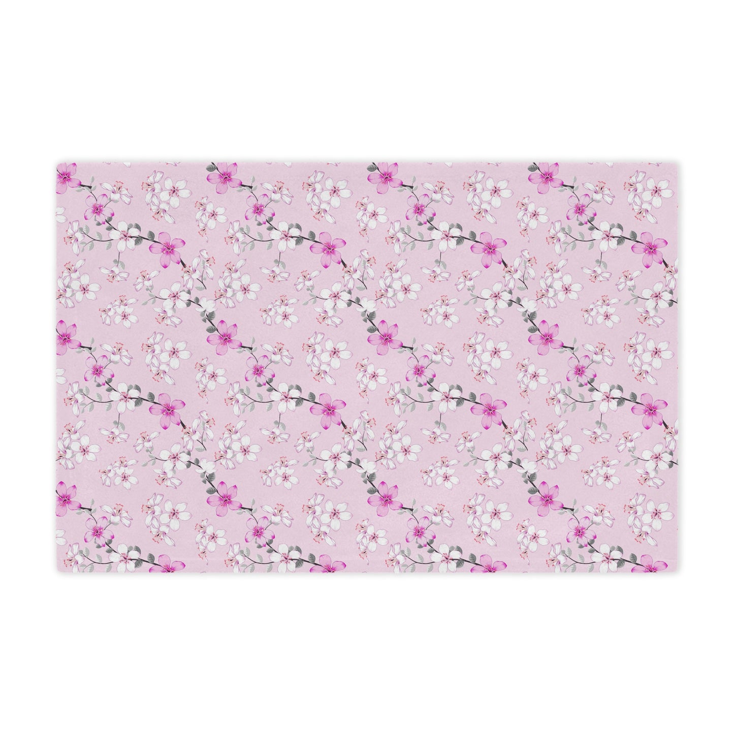 Floral Pink Cherry Blossom Minky Blanket