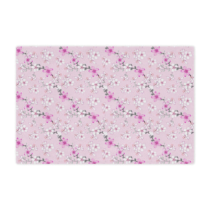 Floral Pink Cherry Blossom Minky Blanket