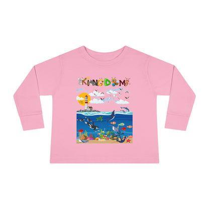 Orca Graphic Toddler Long Sleeve Tee for Kids, Whale Shirt, Children's Wildlife Top