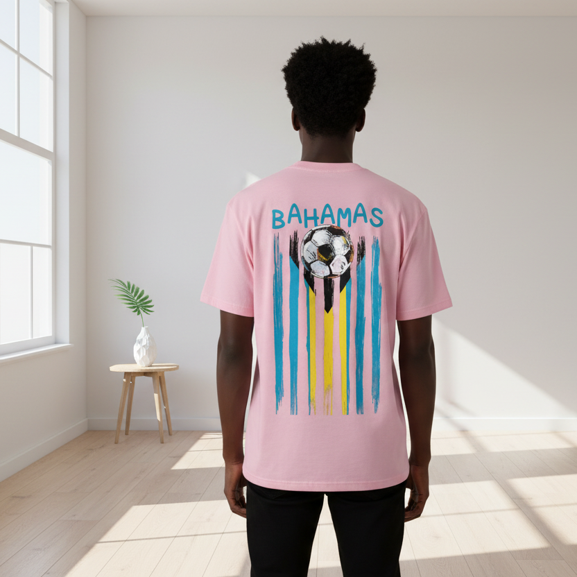Bahamas Flag Themed Graphic Vintage Wash Cotton Unisex T-Shirt