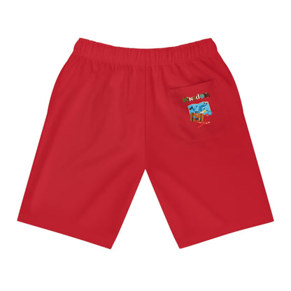 Badged Adventure-Inspired Athletic Shorts, Unisex Casual Gym Wear, Perfect for Summer Activities