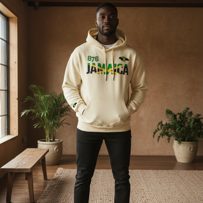 Jamaican Pride and Flag Themed Graphic Fleeced Unisex Hoodie