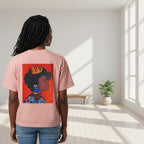 Crowned Black Woman Art Graphic T-Shirt, Afrocentric Women's Boxy Tee Printify