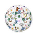 Floral Tufted Floor Pillow - Round Cushion for Cozy Decor Printify