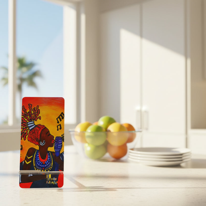 Artistic Smartphone Display Stand - Vibrant Music Theme Printify