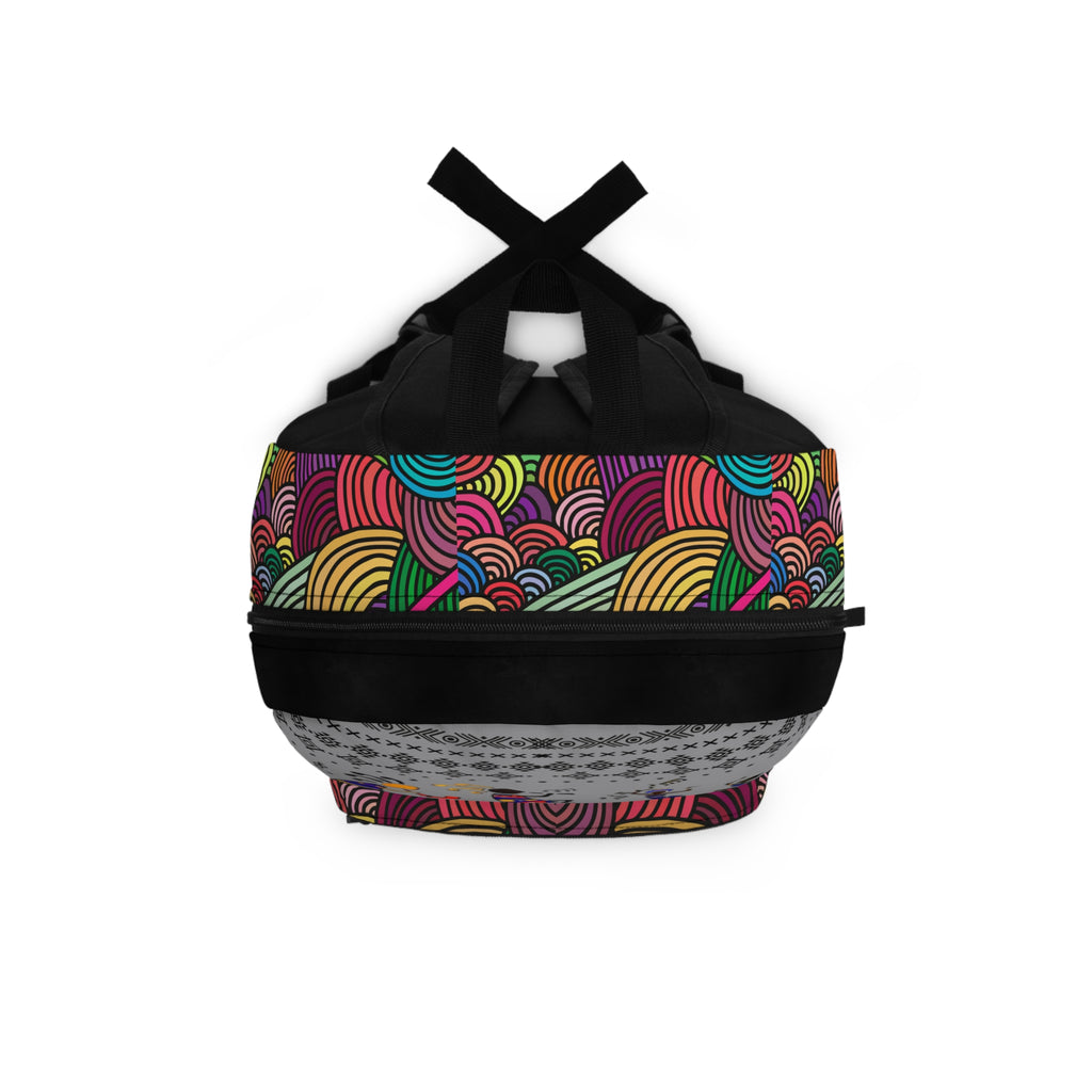 Stylish Tribal Dance Backpack, Ethnic Music Festival Bag, Boho Rucksack, Aztec Design Printify