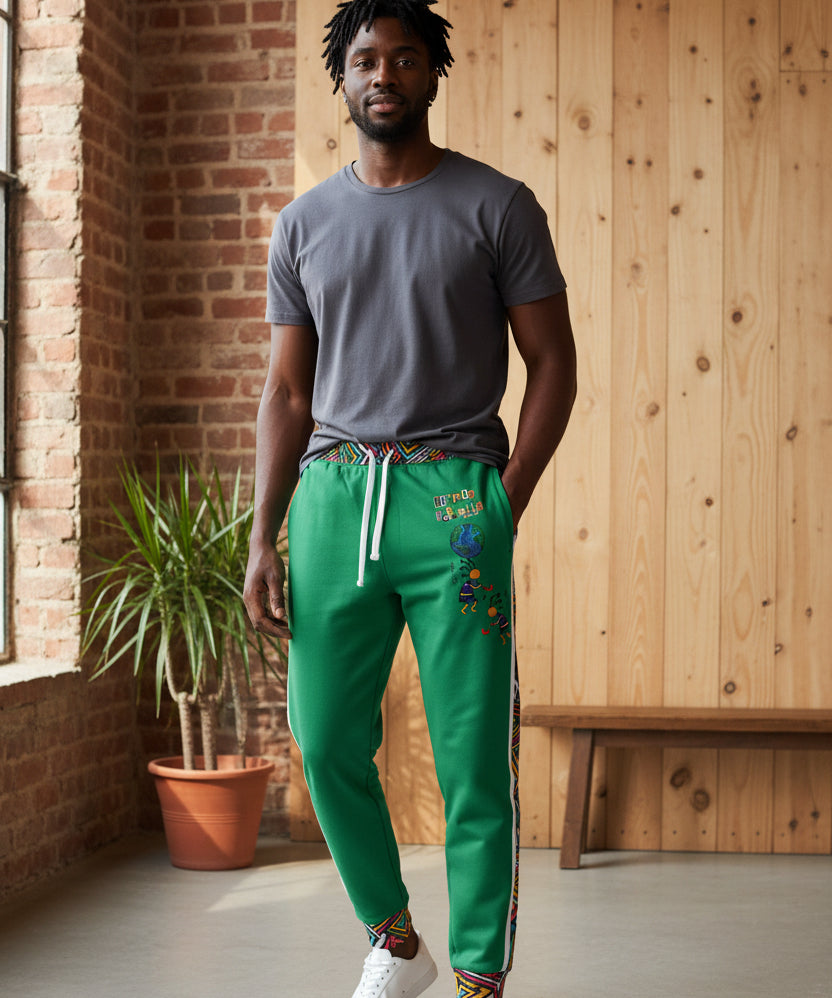 Athletic Unisex Joggers Adorned With Custom, Hand-drawn Illustrations Inspired By Afro-music Printify