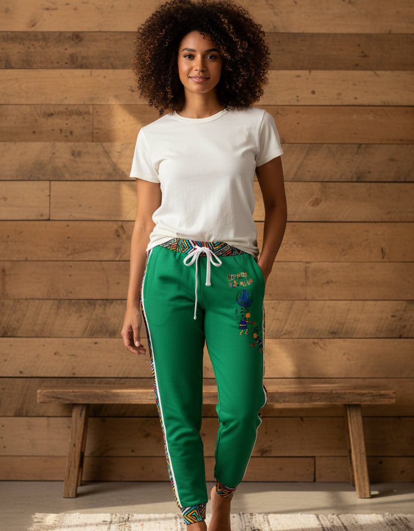 Athletic Unisex Joggers Adorned With Custom, Hand-drawn Illustrations Inspired By Afro-music Printify