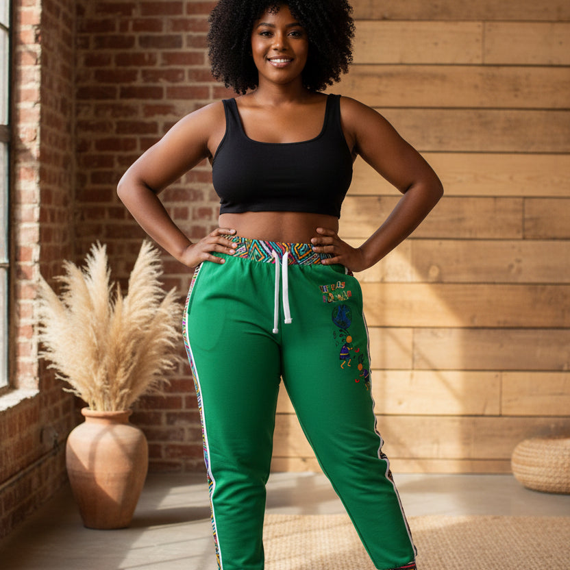 Athletic Unisex Joggers Adorned With Custom, Hand-drawn Illustrations Inspired By Afro-music Printify