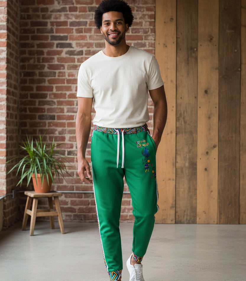 Athletic Unisex Joggers Adorned With Custom, Hand-drawn Illustrations Inspired By Afro-music Printify