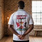 Trinidad Flag Shadow Stripe Collared Unisex Soccer Jersey