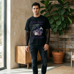 Gothic Raven Art Graphic Unisex Sunfade Layer T-Shirt