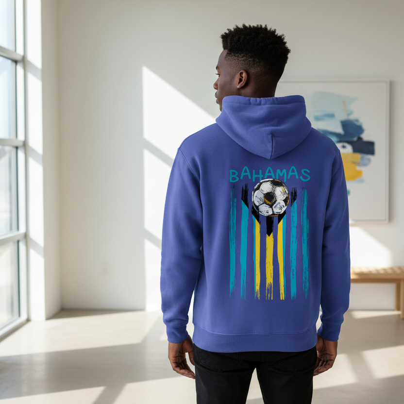 Bahamas Flag Themed Graphic Oversize Fleeced Unisex Hoodie
