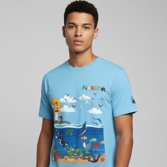 Nautical Dolphins Graphic Unisex T-shirt Printify